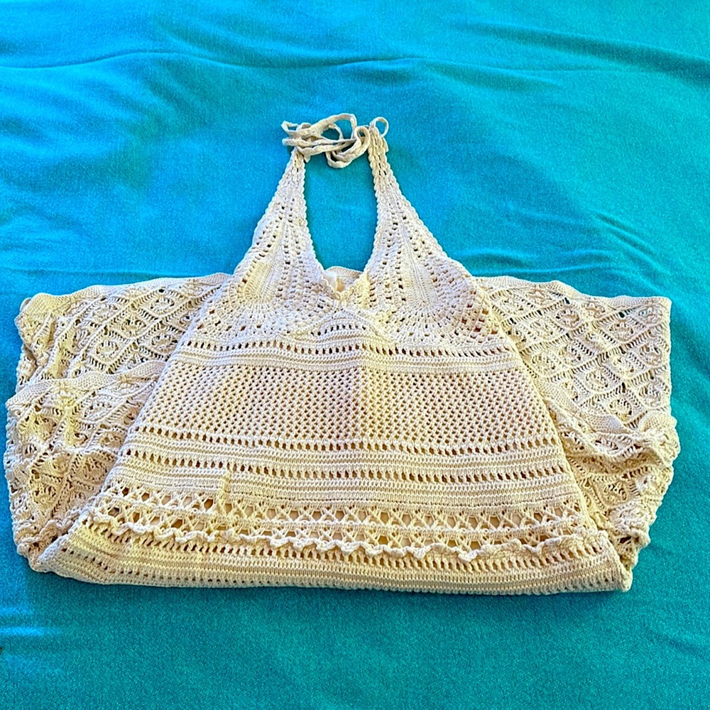 MODA International Cream crocheted sun dress